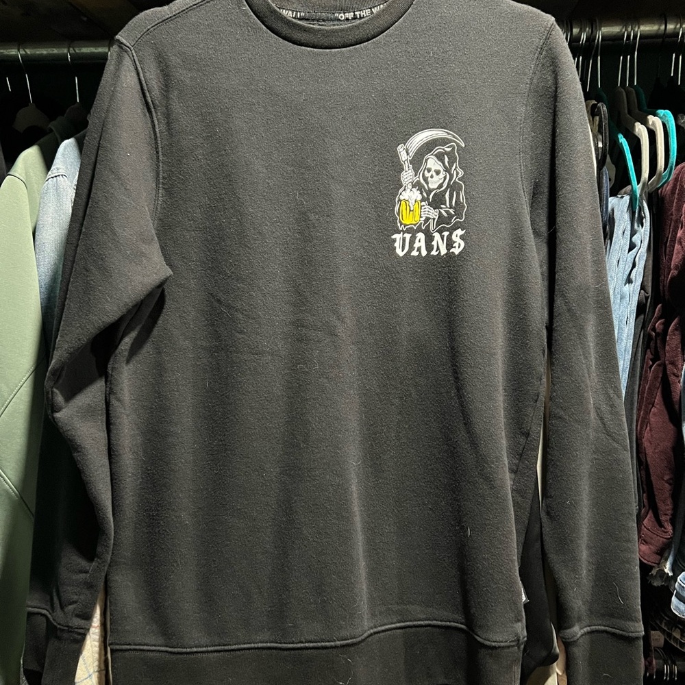 Vans Black Grim Reaper Men's Crewneck Sweater